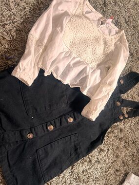 White Lace Peplum Long Sleeve Top